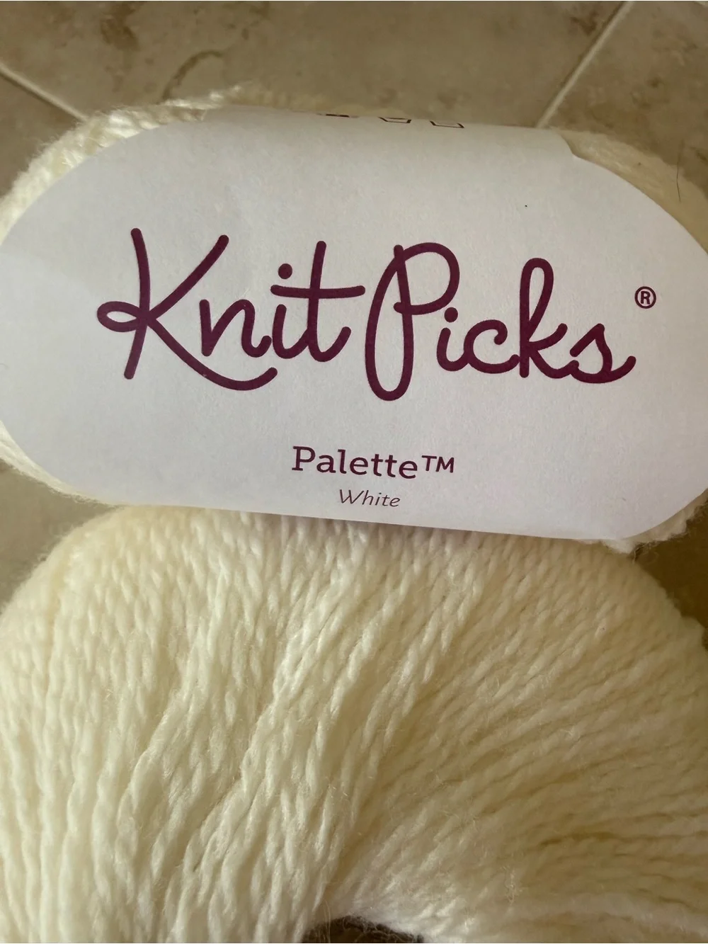 Knit Picks Palette White Peruvian Highland Wool Yarn - Fingering Weight